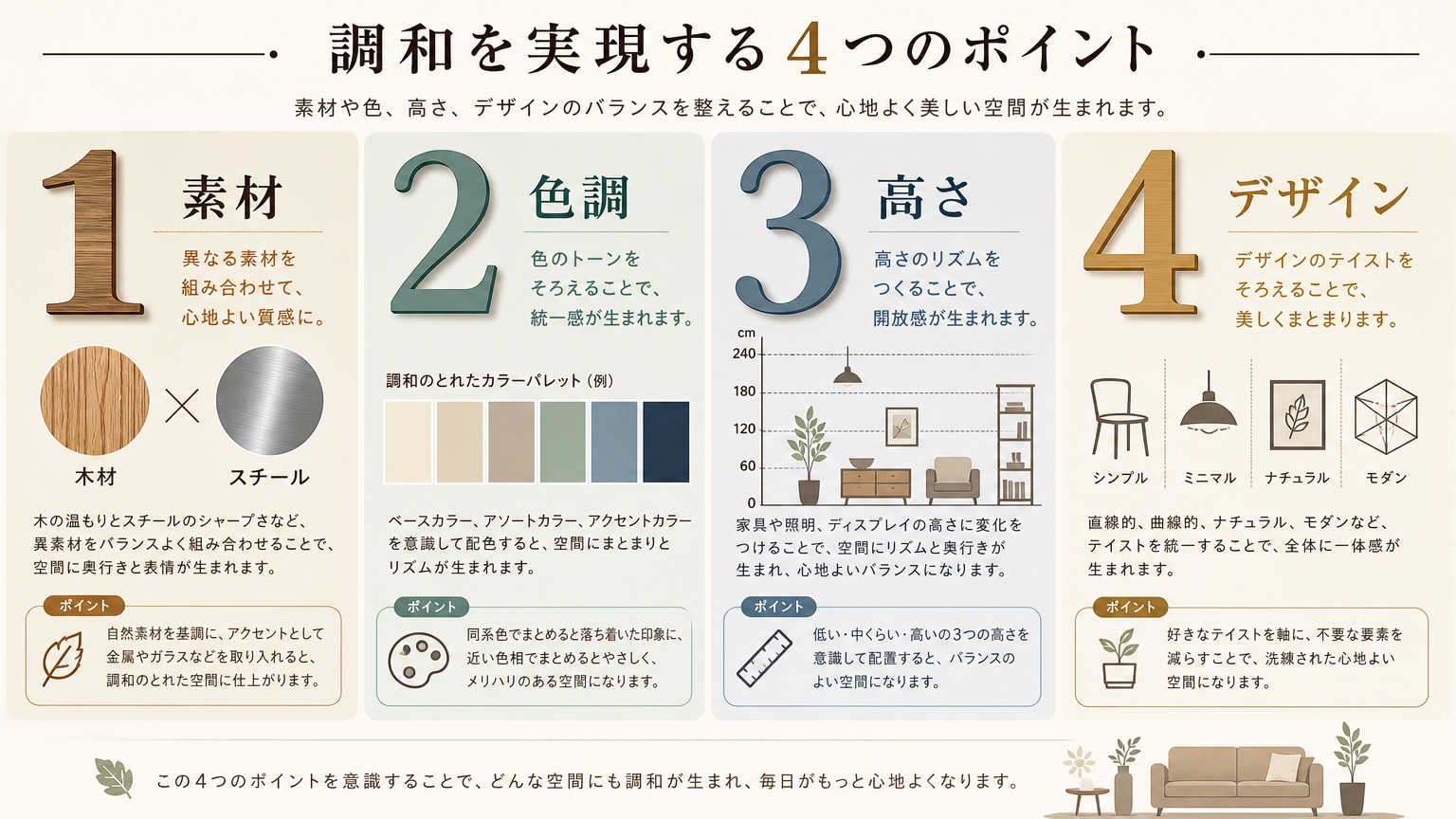 什器と間仕切りを調和させる具体的なポイント