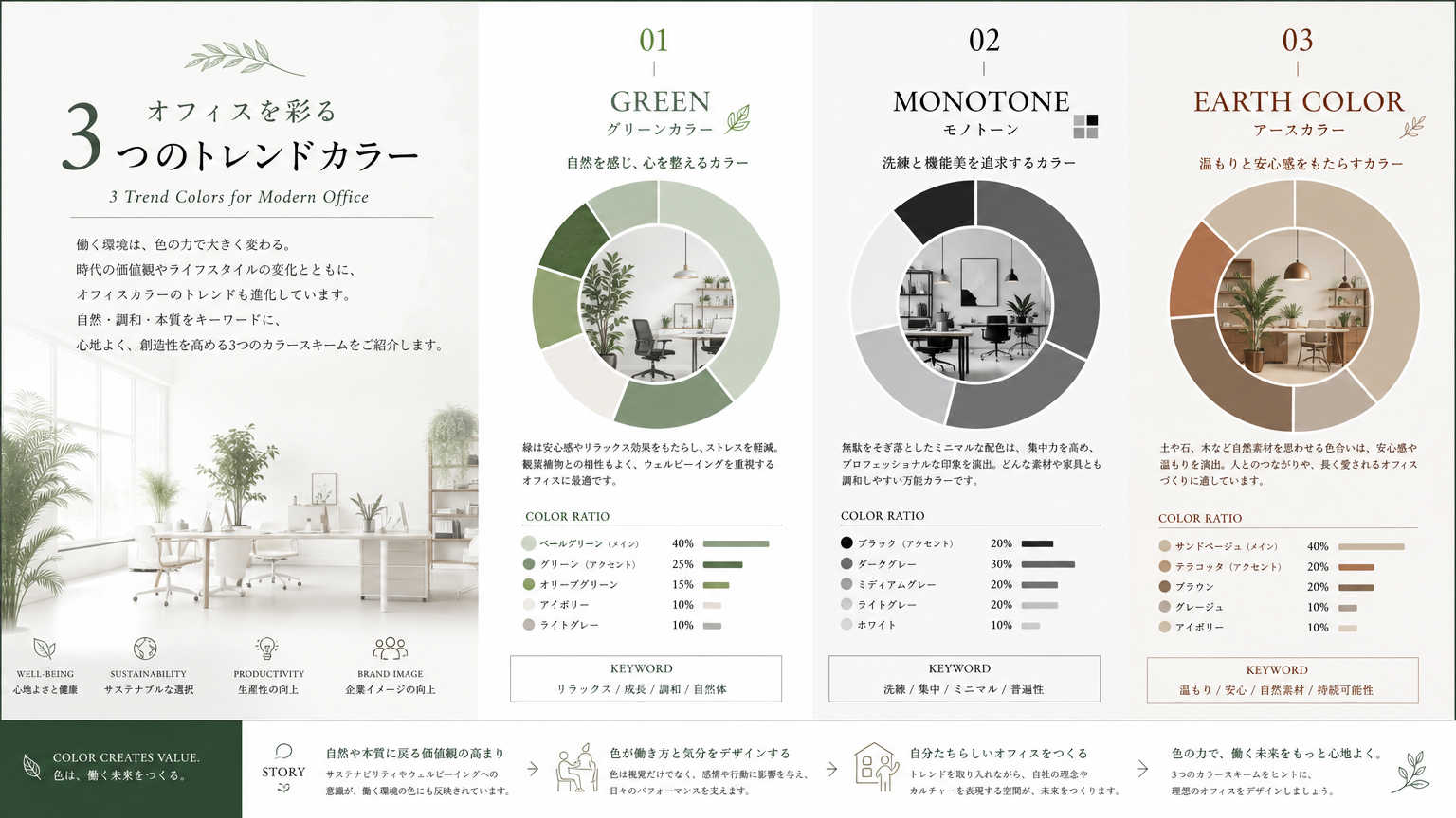 オフィス内装カラーのトレンドと施工事例
