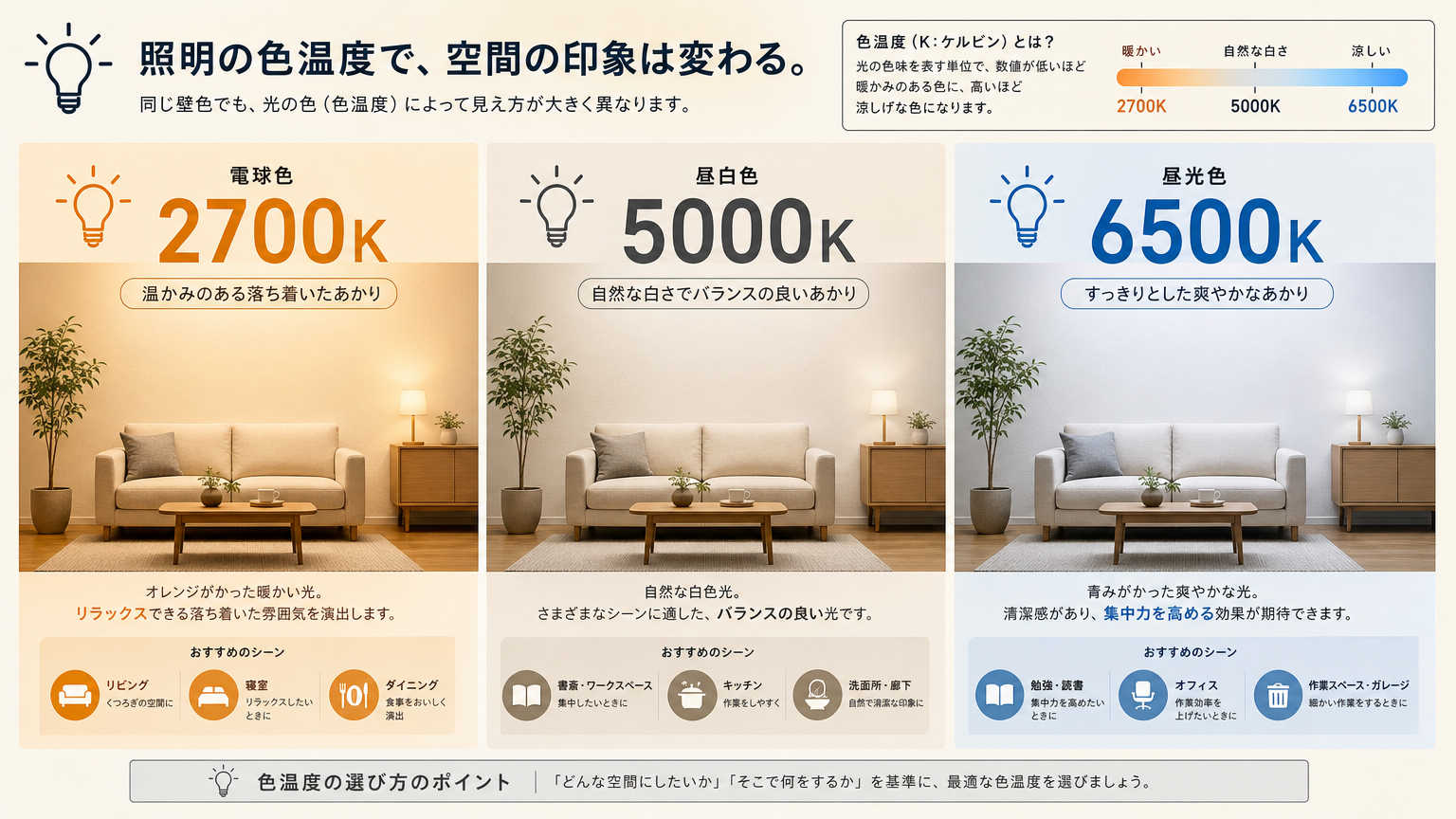 内装カラーの効果を高める照明計画